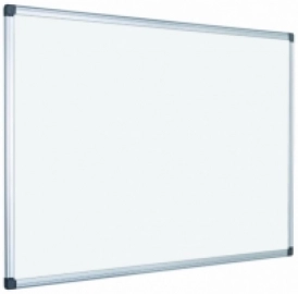 Pizarra lacada blanca para rotuladores marco aluminio color plata CMZG9012